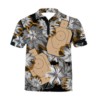 T-Shirt DED Black Bullet Floral IDPA Target 