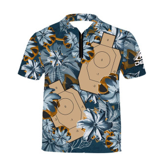 T-Shirt DED Blue Bullet Floral IDPA Target
