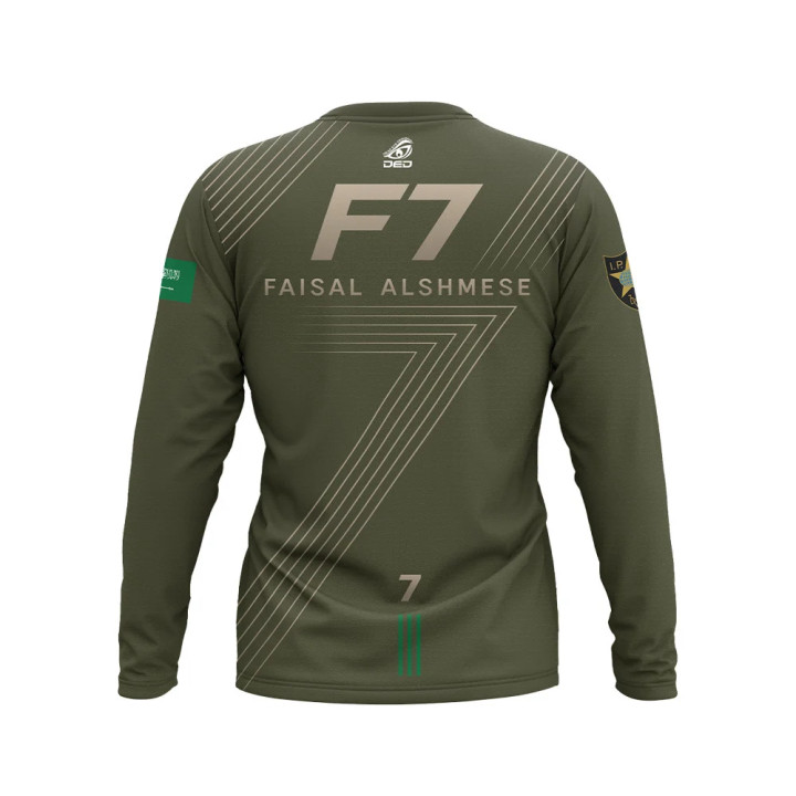 DED Camiseta de Manga Larga con Diseño Personalizado Faisal Alshmese / Negro