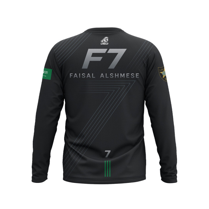 DED Maillot à Manches Longues Design Personnalisé Faisal Alshmese  Noir
