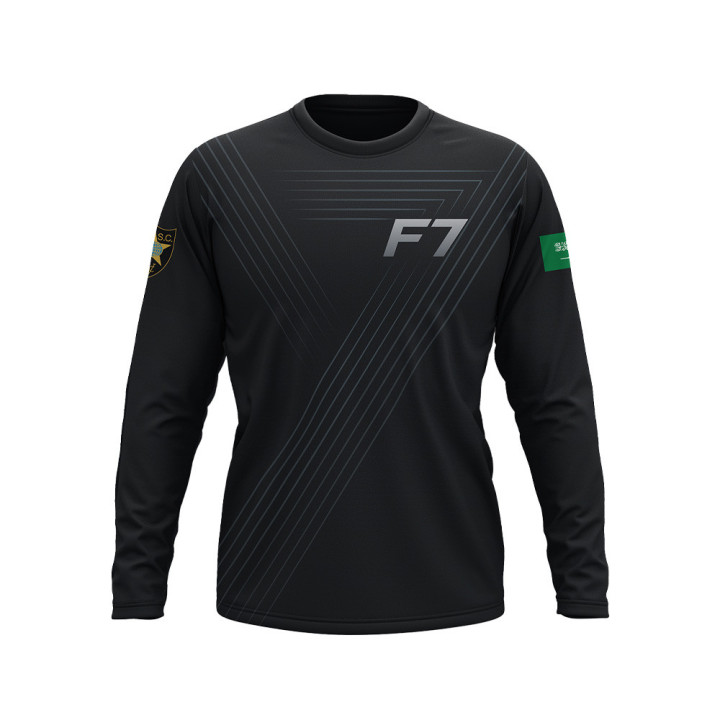 DED Maillot à Manches Longues Design Personnalisé Faisal Alshmese  Noir