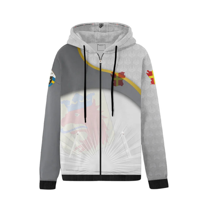Sudadera con capucha DED MSG blanca con cremallera