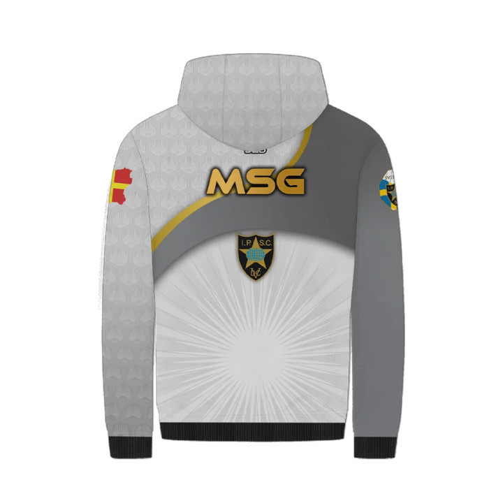 DED MSG Sweat à capuche blanc zippé