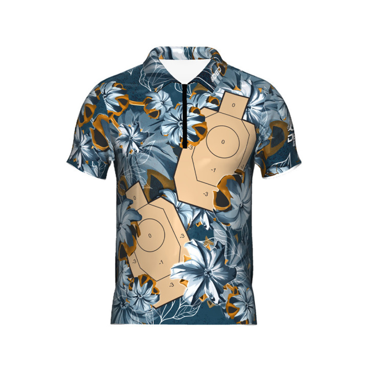 DED T-Shirt Bleu Bullet Floral IDPA Target