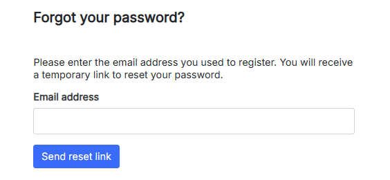 forgot password