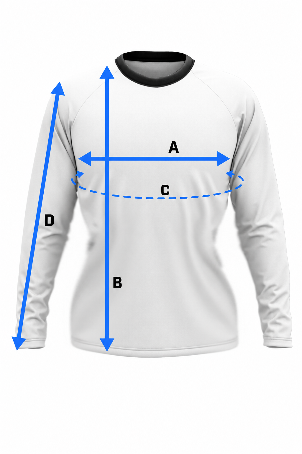 T-Shirt Round Neck Long Sleeve Size Guide