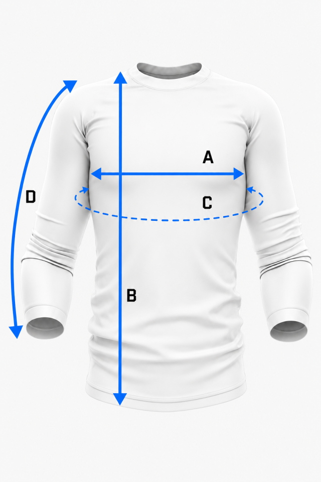 Compression Long Sleeve Shirt Size Guide