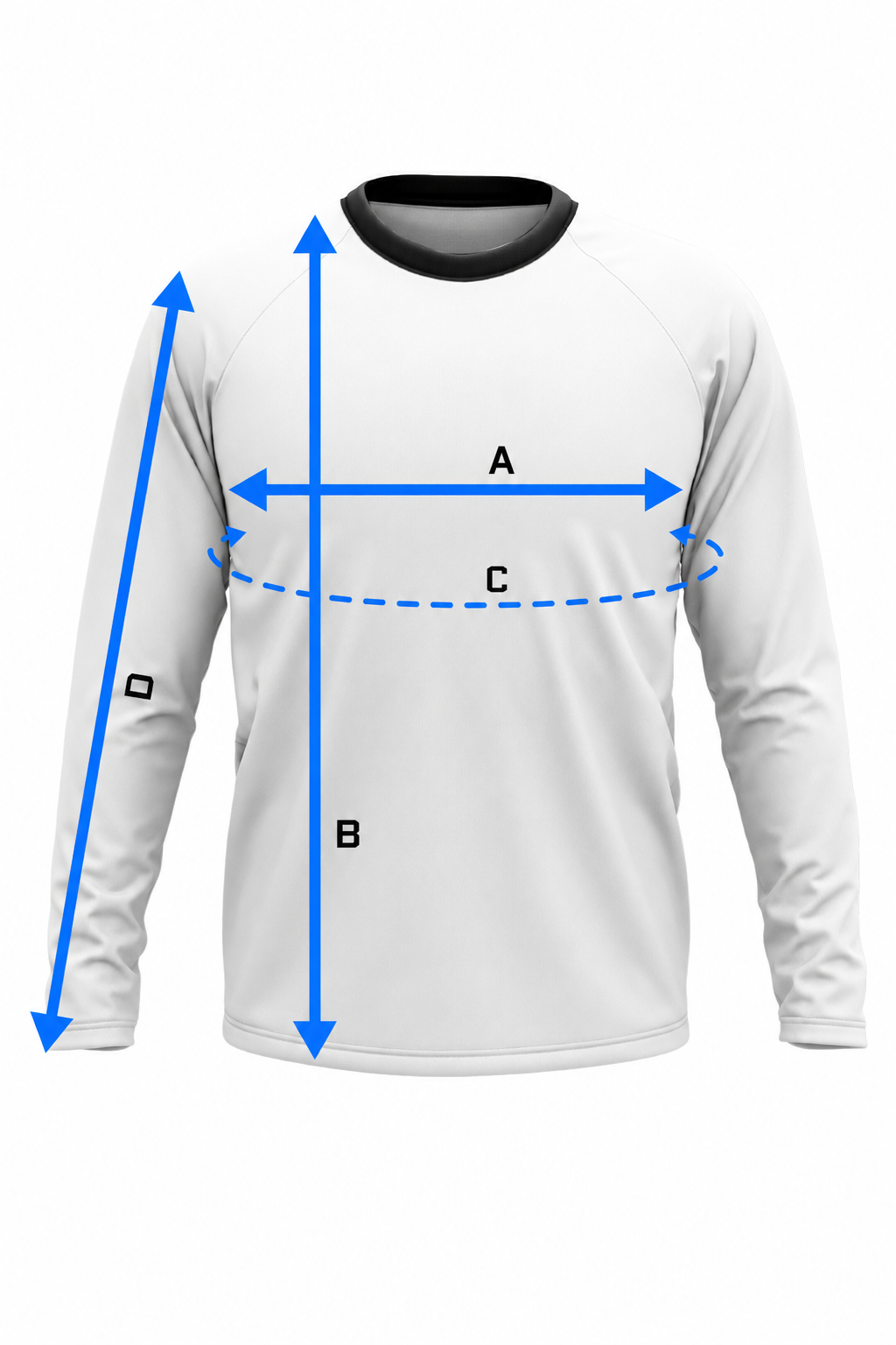 T-Shirt Round Neck Long Sleeve Size Guide