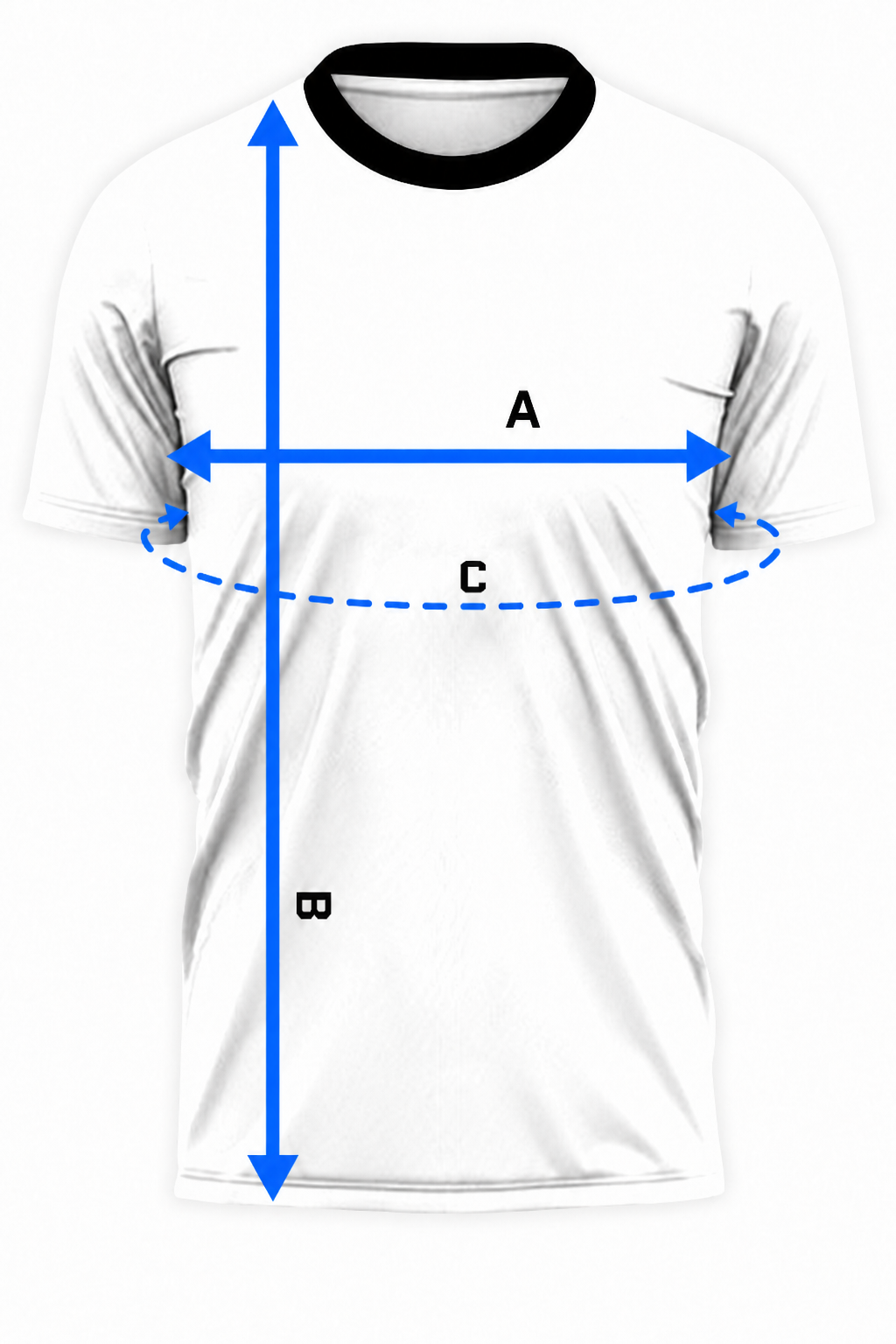 T-Shirt Round Neck Short Sleeve Size Guide