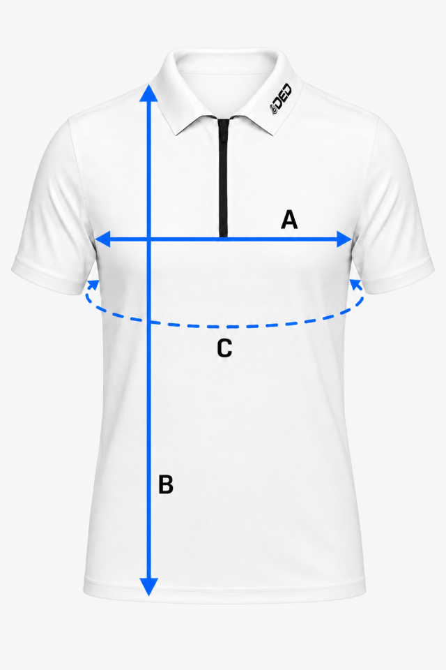 Short Sleeve Polo Shirt Size Guide
